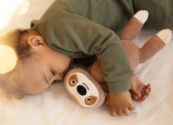 O Sono Infantil e os “Hábitos Atômicos” top-view-baby-with-stuffed-toy